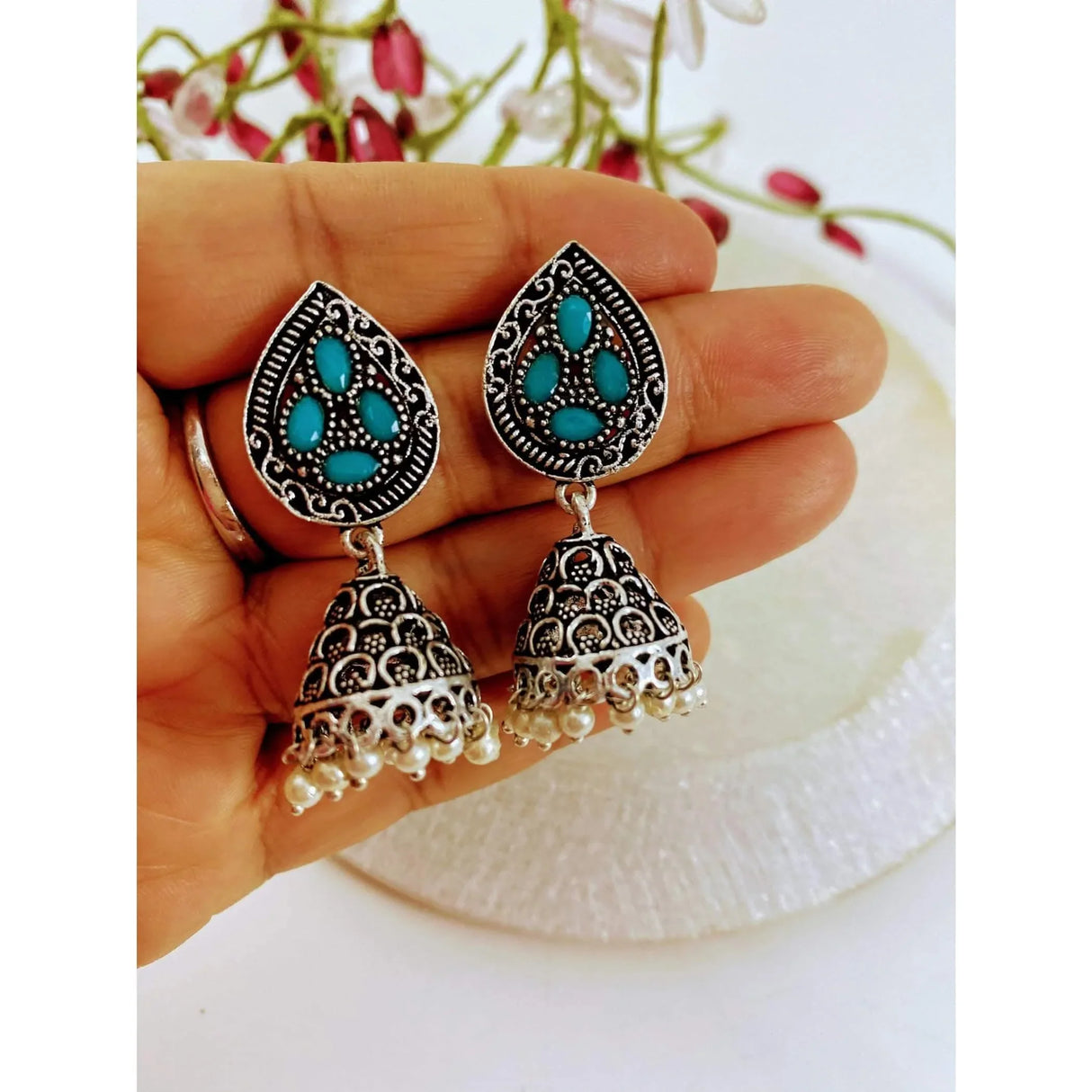 Indian Oxidized Jewelry Boho Tribal Jewelry Indian Long Necklace Bohemian Jewelry Afghani Tribal Tassel Long Ghungroo Necklace Earrings Set Choker Necklace Fashion Jewelry - LoveNspire