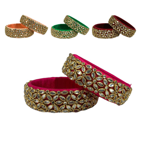 Indian Silk Thread Bangles for Women Traditional Kundan Bracelet Return Gifts Indian Bridal Set Thread Bangle Hippie Jewelry Bollywood Bracelet Gift for Her - LoveNspire