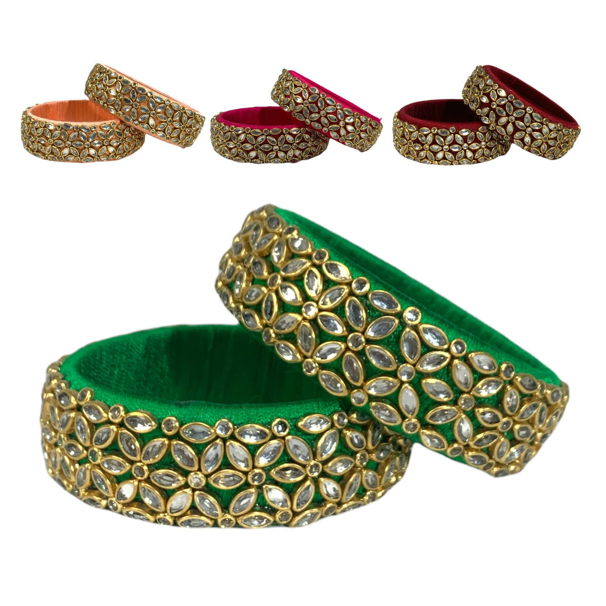 Indian Silk Thread Bangles for Women Traditional Kundan Bracelet Return Gifts Indian Bridal Set Thread Bangle Hippie Jewelry Bollywood Bracelet Gift for Her - LoveNspire