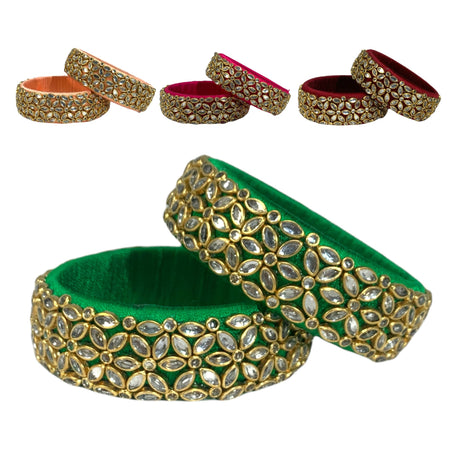 Indian Silk Thread Bangles for Women Traditional Kundan Bracelet Return Gifts Indian Bridal Set Thread Bangle Hippie Jewelry Bollywood Bracelet Gift for Her - LoveNspire