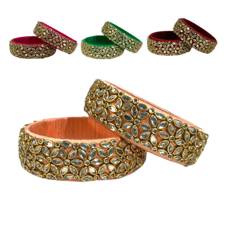 Indian Silk Thread Bangles for Women Traditional Kundan Bracelet Return Gifts Indian Bridal Set Thread Bangle Hippie Jewelry Bollywood Bracelet Gift for Her - LoveNspire