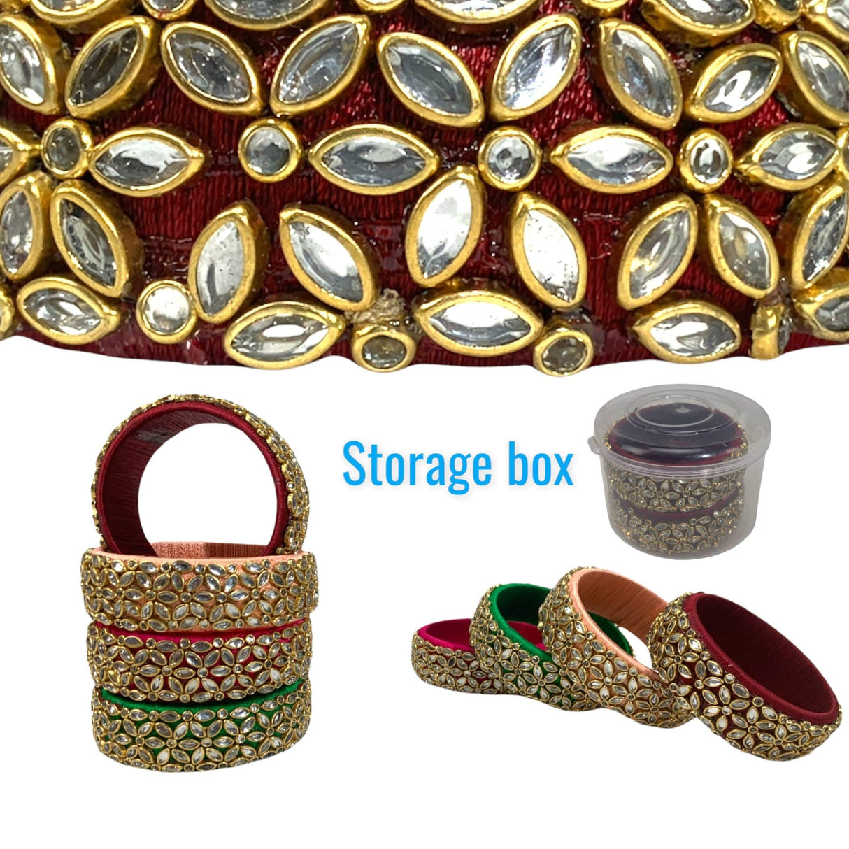 Indian Silk Thread Bangles for Women Traditional Kundan Bracelet Return Gifts Indian Bridal Set Thread Bangle Hippie Jewelry Bollywood Bracelet Gift for Her - LoveNspire