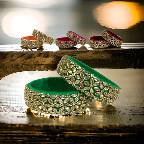 Indian Silk Thread Bangles for Women Traditional Kundan Bracelet Return Gifts Indian Bridal Set Thread Bangle Hippie Jewelry Bollywood Bracelet Gift for Her - LoveNspire