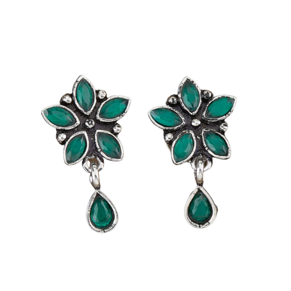 Indian Flower Stud Earrings For Women - Faux Pearl Tassel Round Earrings Small Tops Earring Bollywood Style Dangle Drop Earring Chandelier Jhumki Jewelry for Bride - Birthday Gift for Her - LoveNspire