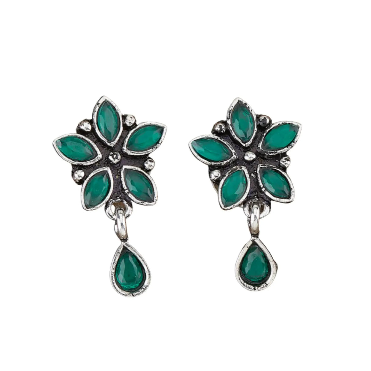 Indian Flower Stud Earrings For Women - Faux Pearl Tassel Round Earrings Small Tops Earring Bollywood Style Dangle Drop Earring Chandelier Jhumki Jewelry for Bride - Birthday Gift for Her - LoveNspire