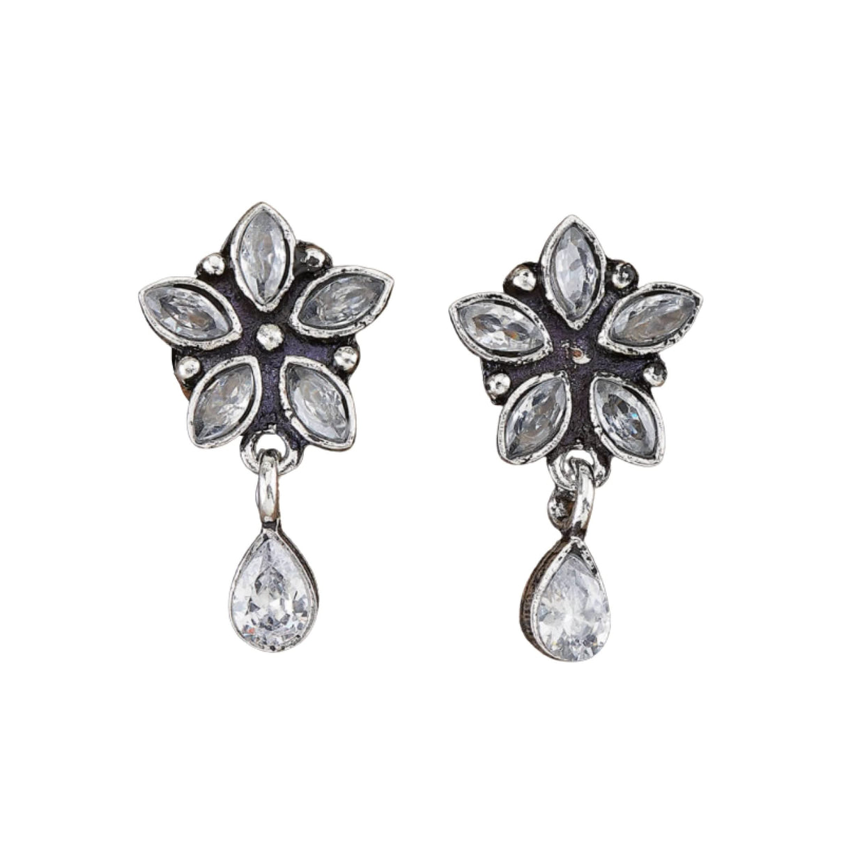 Indian Flower Stud Earrings For Women - Faux Pearl Tassel Round Earrings Small Tops Earring Bollywood Style Dangle Drop Earring Chandelier Jhumki Jewelry for Bride - Birthday Gift for Her - LoveNspire