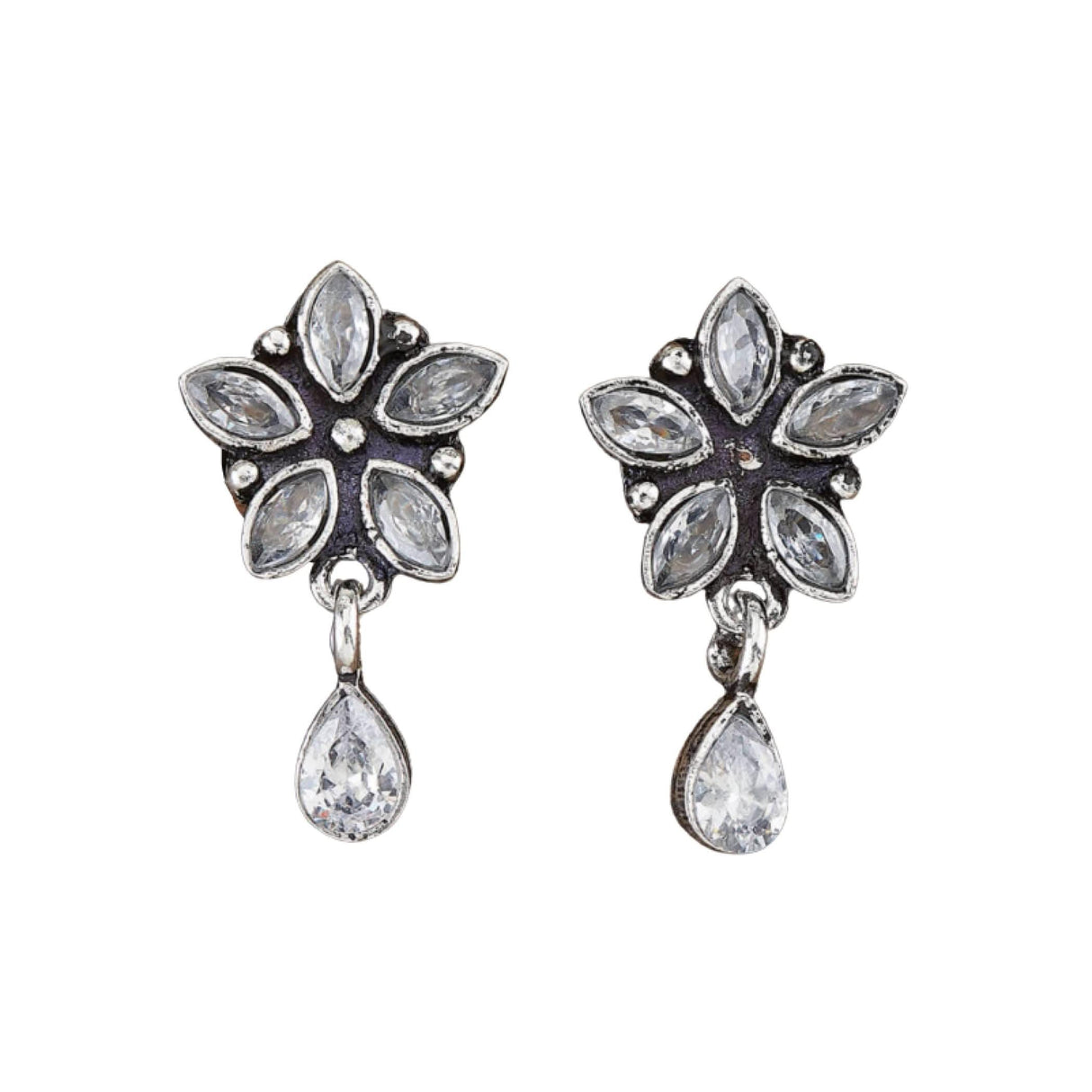 Indian Flower Stud Earrings For Women - Faux Pearl Tassel Round Earrings Small Tops Earring Bollywood Style Dangle Drop Earring Chandelier Jhumki Jewelry for Bride - Birthday Gift for Her - LoveNspire