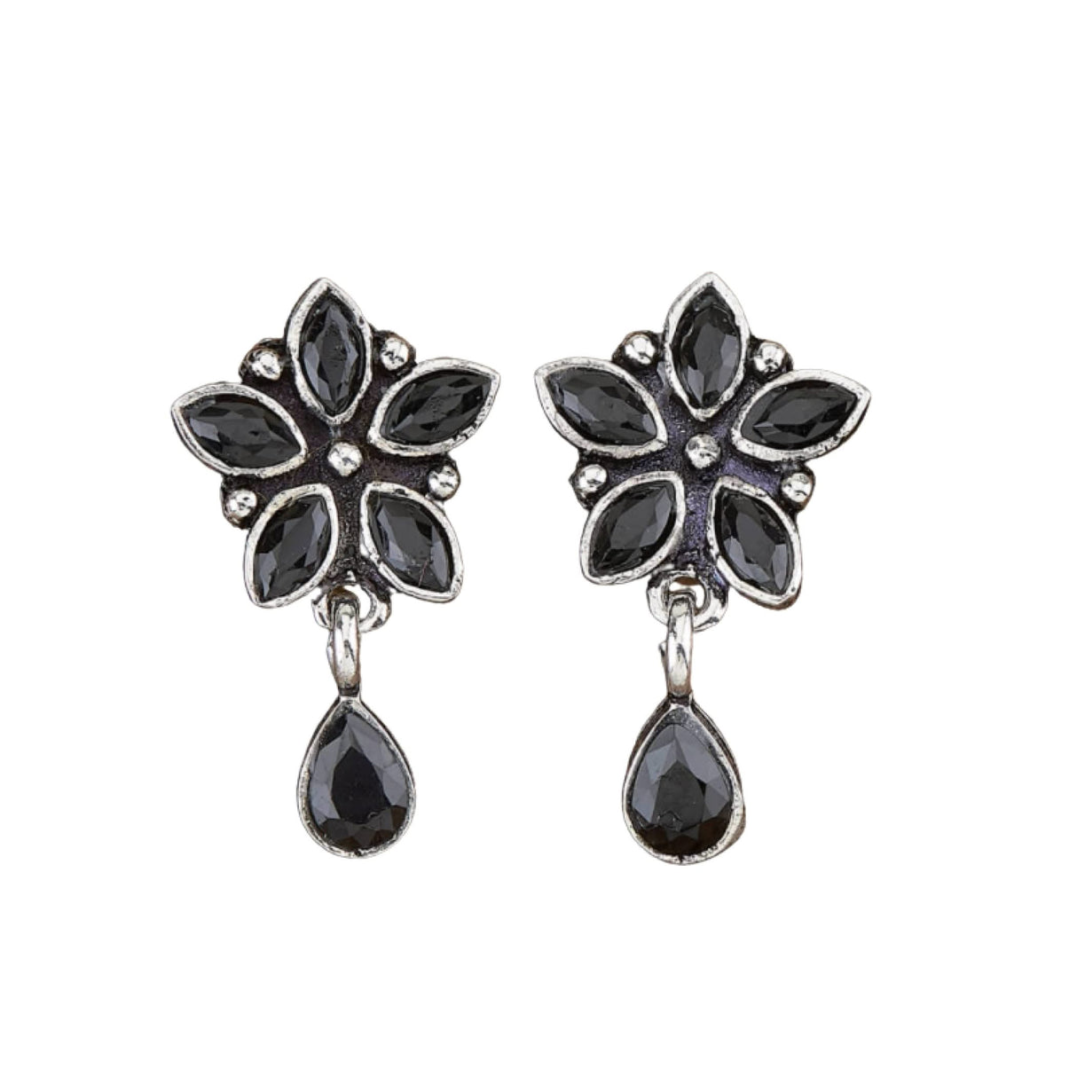 Indian Flower Stud Earrings For Women - Faux Pearl Tassel Round Earrings Small Tops Earring Bollywood Style Dangle Drop Earring Chandelier Jhumki Jewelry for Bride - Birthday Gift for Her - LoveNspire