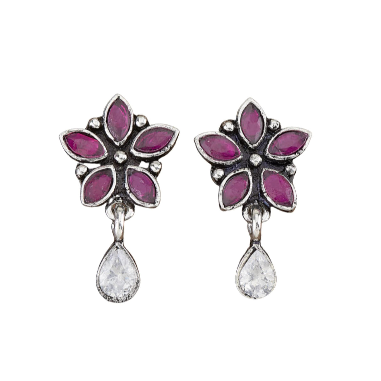 Indian Flower Stud Earrings For Women - Faux Pearl Tassel Round Earrings Small Tops Earring Bollywood Style Dangle Drop Earring Chandelier Jhumki Jewelry for Bride - Birthday Gift for Her - LoveNspire