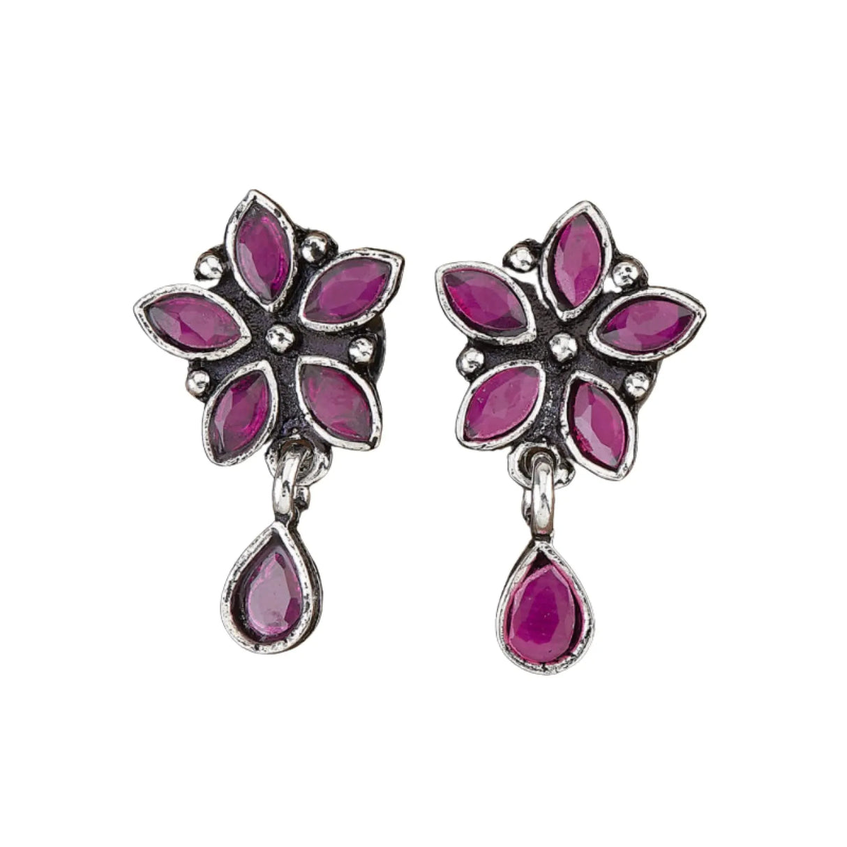 Indian Flower Stud Earrings For Women - Faux Pearl Tassel Round Earrings Small Tops Earring Bollywood Style Dangle Drop Earring Chandelier Jhumki Jewelry for Bride - Birthday Gift for Her - LoveNspire