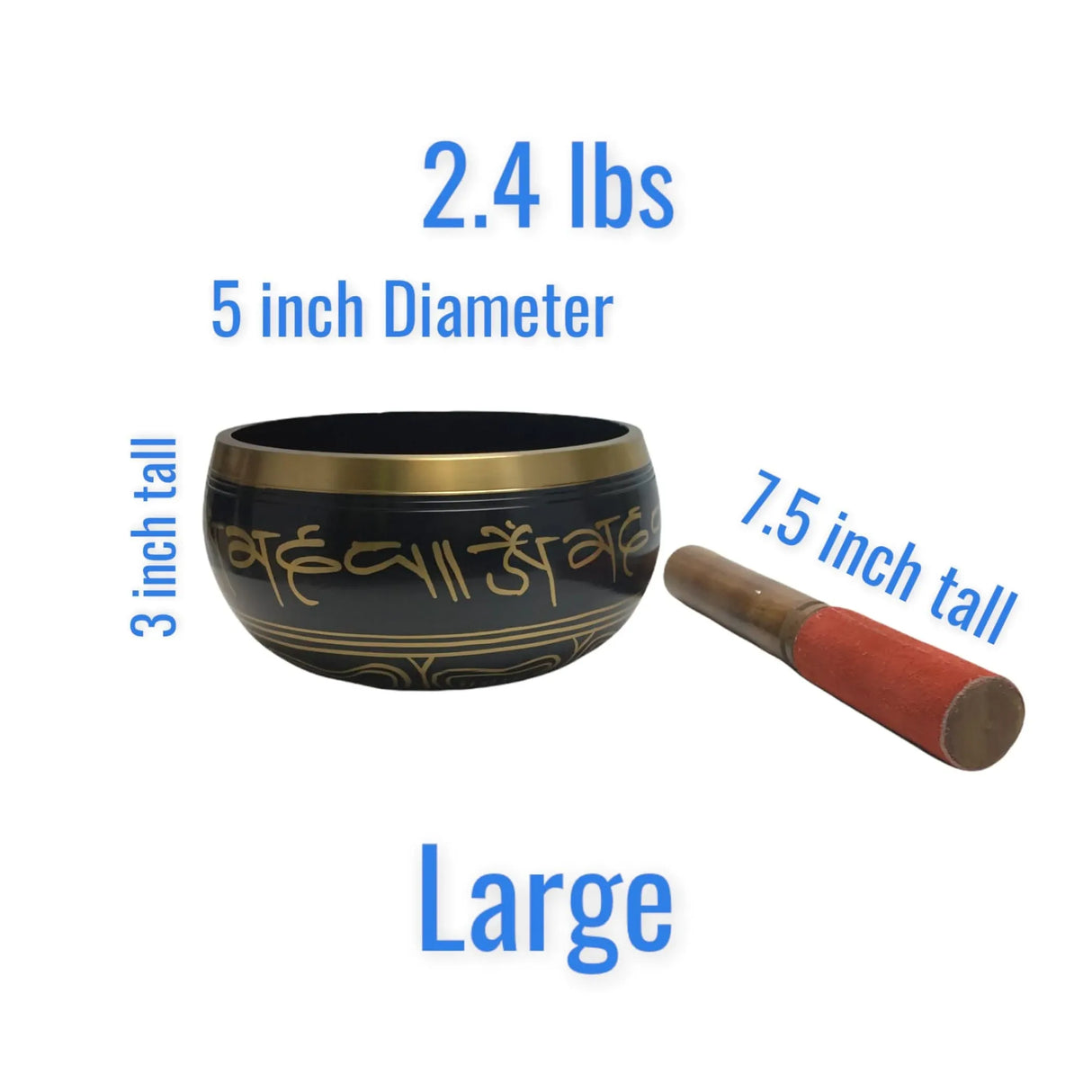 Indian Tibetan Decorative Round Shape Meditation Singing Bowl Set Yoga Therapy Sound Stress Healing Reiki Tibetan Bowl Positive Energy Housewarming Gift - LoveNspire