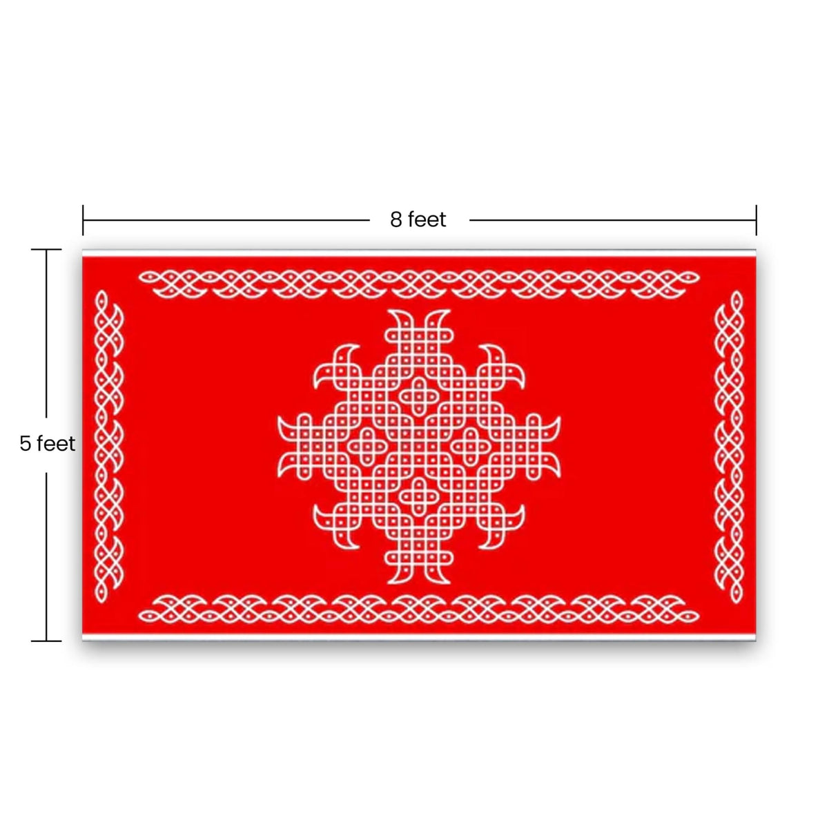 Indian Traditional Kolam Rangoli Cloth Backdrop Photo Decor Banner Pooja Room Decor Dot Kolam Backdrop for Diwali Ganesha Puja Wedding Housewarming Gift - LoveNspire