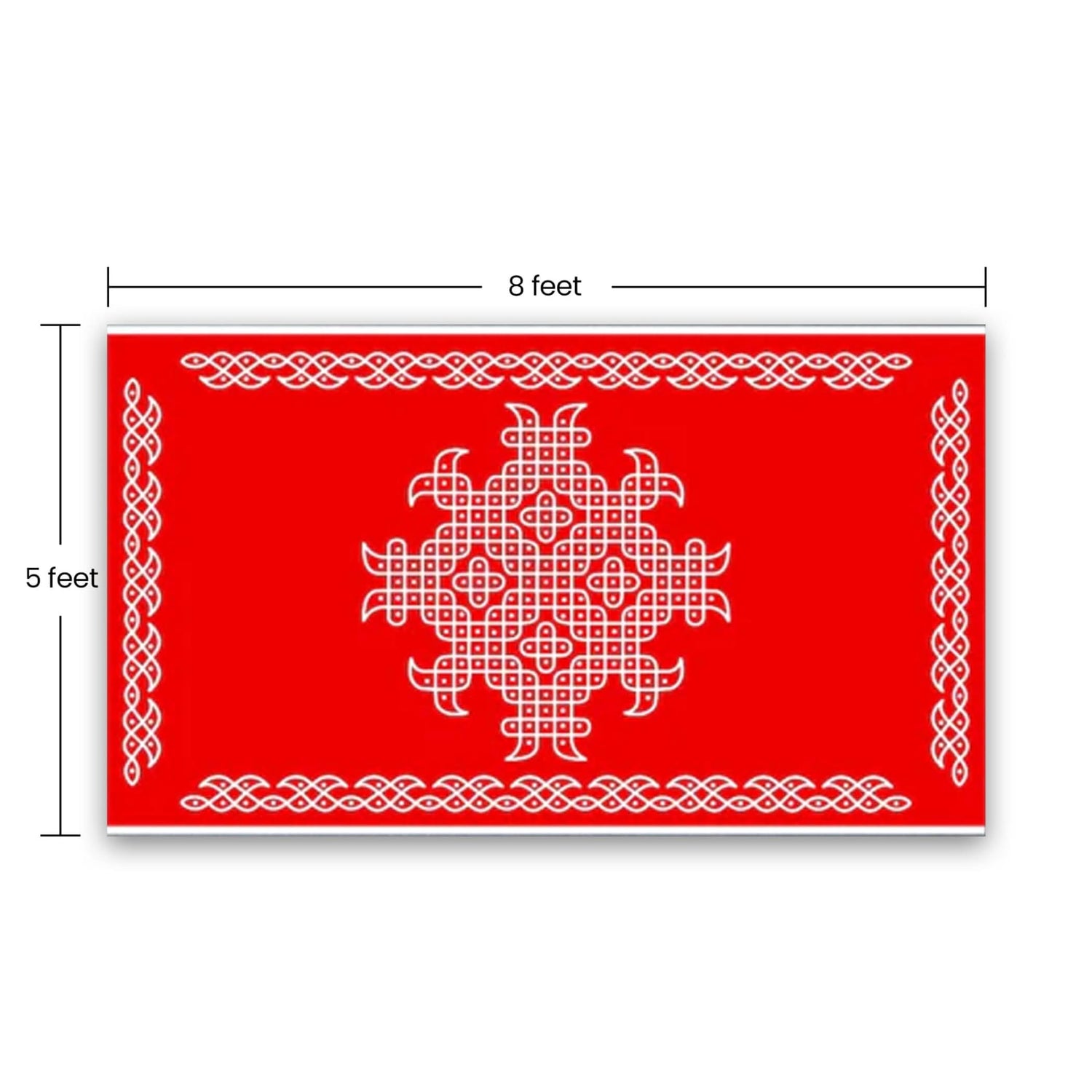 Indian Traditional Kolam Rangoli Cloth Backdrop Photo Decor Banner Pooja Room Decor Dot Kolam Backdrop for Diwali Ganesha Puja Wedding Housewarming Gift - LoveNspire
