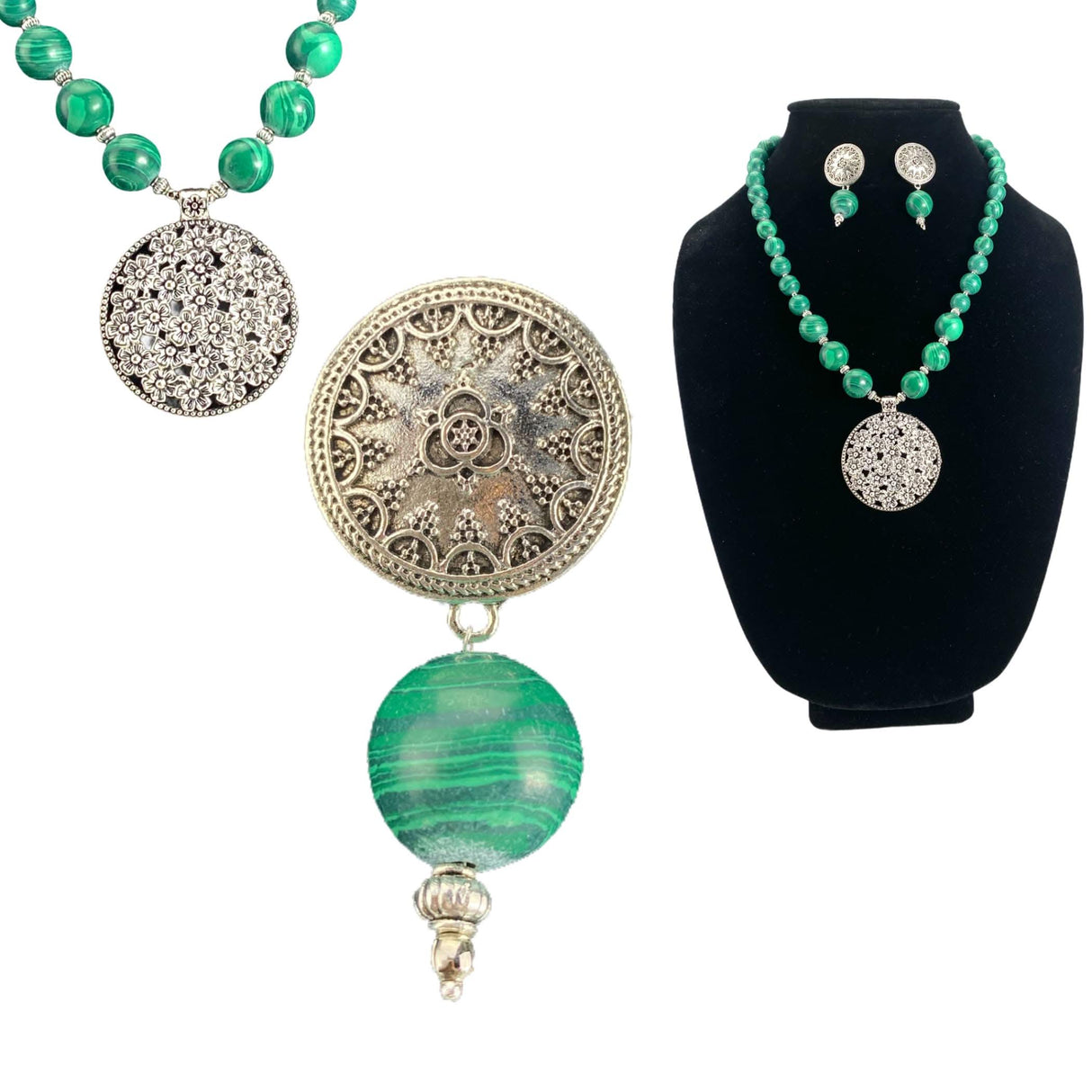 Indo-western Necklace Pendant Set with Oxidized Plating Indian Pakistani Jewelry Traditional Jewelry Set for Women Bohemian Boho Jewellery Set - LoveNspire