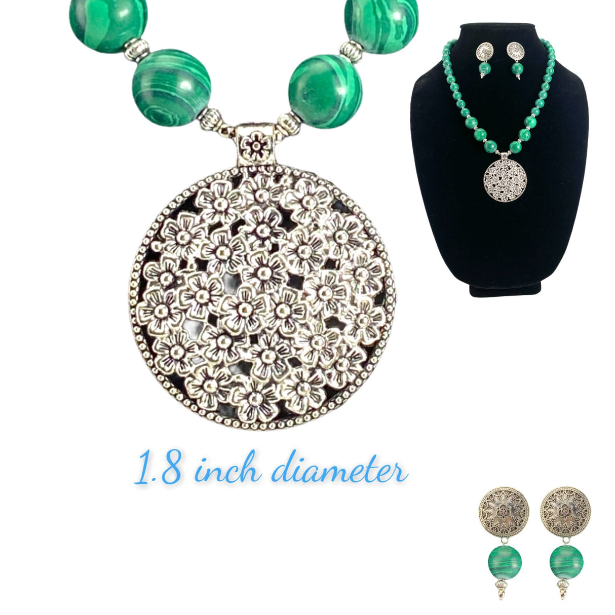 Indo-western Necklace Pendant Set with Oxidized Plating Indian Pakistani Jewelry Traditional Jewelry Set for Women Bohemian Boho Jewellery Set - LoveNspire