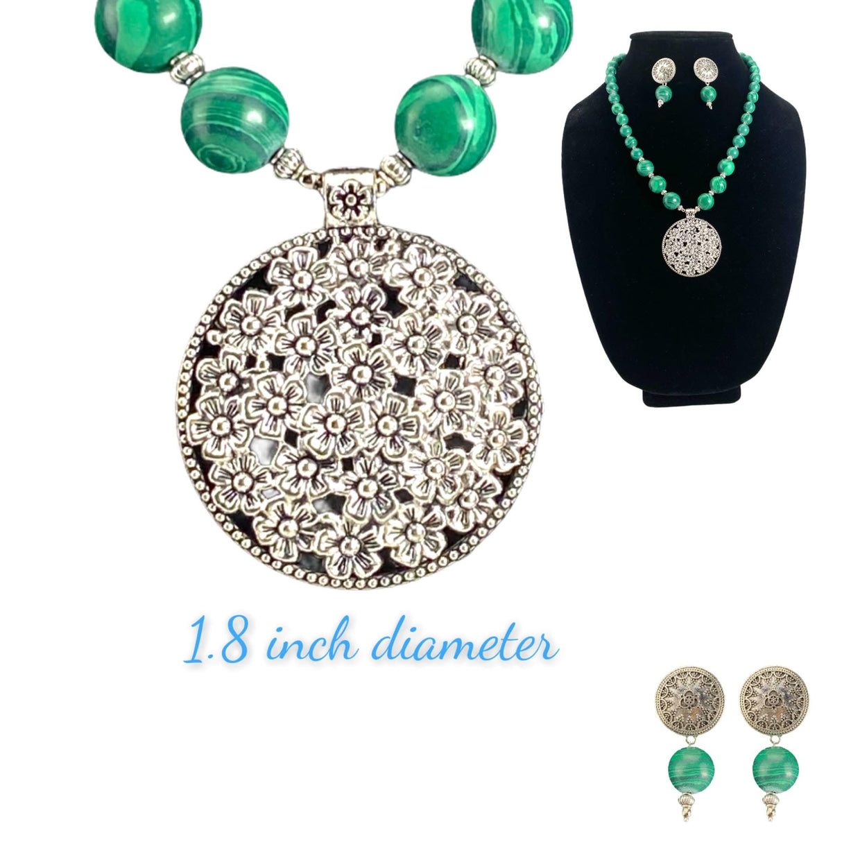 Indo-western Necklace Pendant Set with Oxidized Plating Indian Pakistani Jewelry Traditional Jewelry Set for Women Bohemian Boho Jewellery Set - LoveNspire