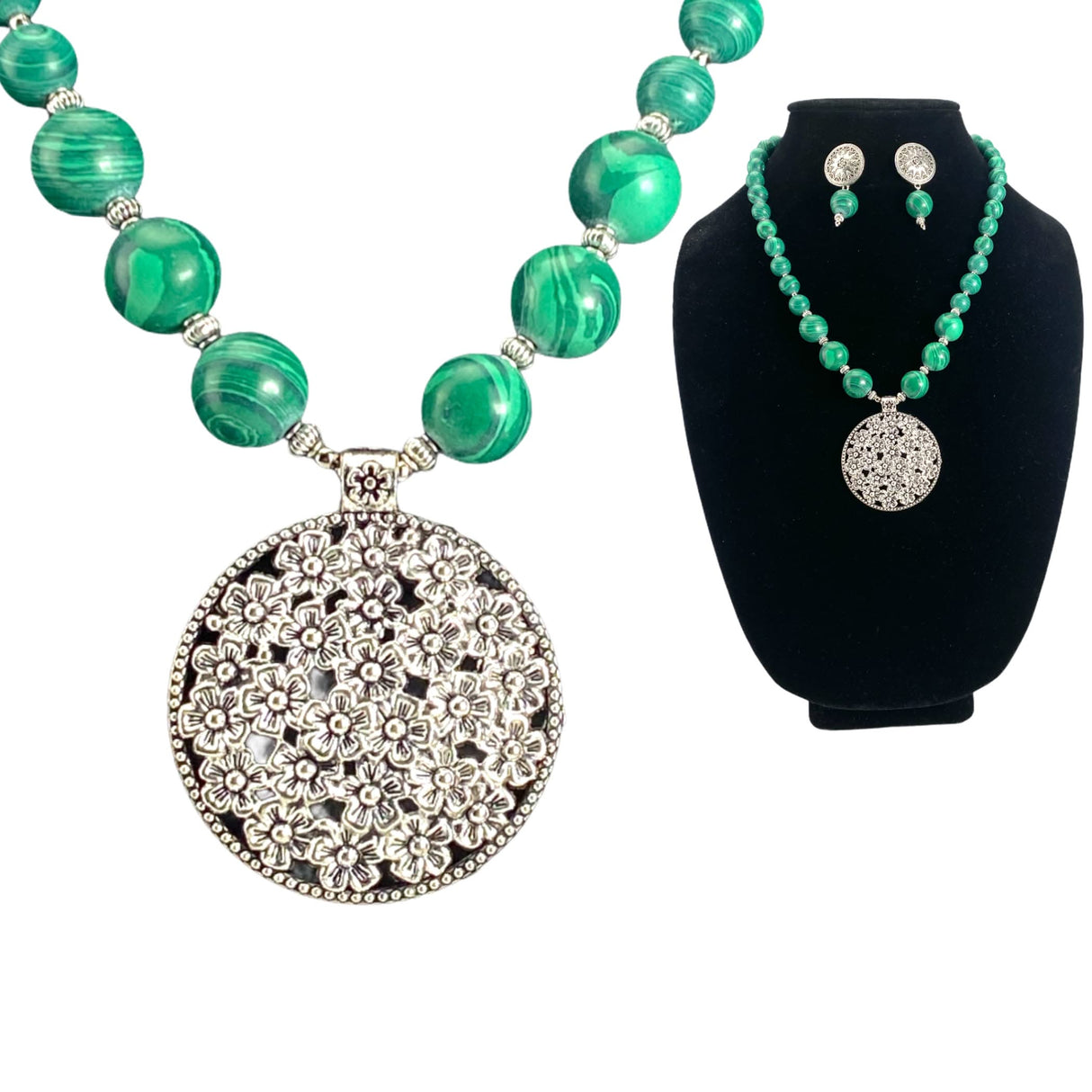 Indo-western Necklace Pendant Set with Oxidized Plating Indian Pakistani Jewelry Traditional Jewelry Set for Women Bohemian Boho Jewellery Set - LoveNspire