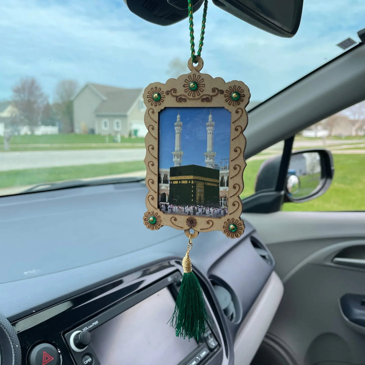 Islamic Car Hanging Ornament Allah Car Rear Mirror Hangers Ornament Photo Frame Allah Muhammad Islamic Ramadan Eid Gift Muslim Car Decor Hanging Charm Decor Accessories (pack of 1) - LoveNspire