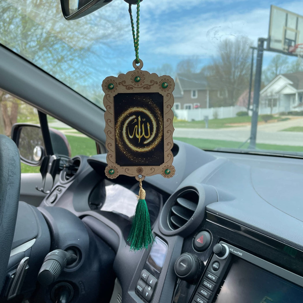 Islamic Car Hanging Ornament Allah Car Rear Mirror Hangers Ornament Photo Frame Allah Muhammad Islamic Ramadan Eid Gift Muslim Car Decor Hanging Charm Decor Accessories (pack of 1) - LoveNspire