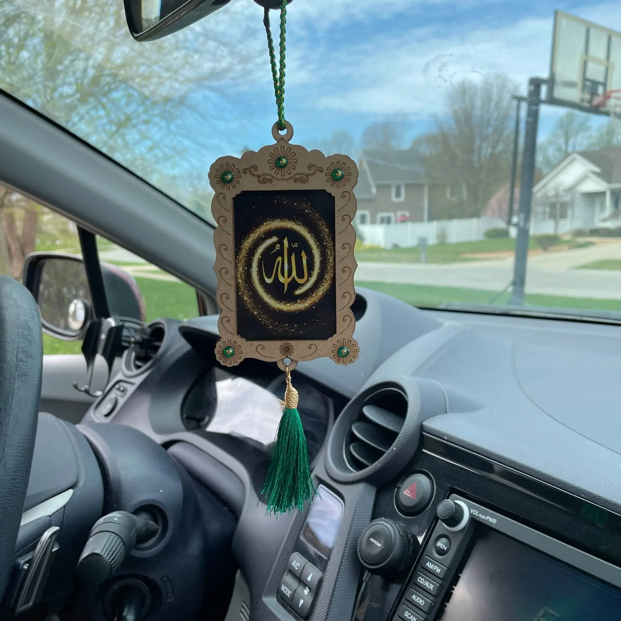 Islamic Car Hanging Ornament Allah Car Rear Mirror Hangers Ornament Photo Frame Allah Muhammad Islamic Ramadan Eid Gift Muslim Car Decor Hanging Charm Decor Accessories (pack of 1) - LoveNspire