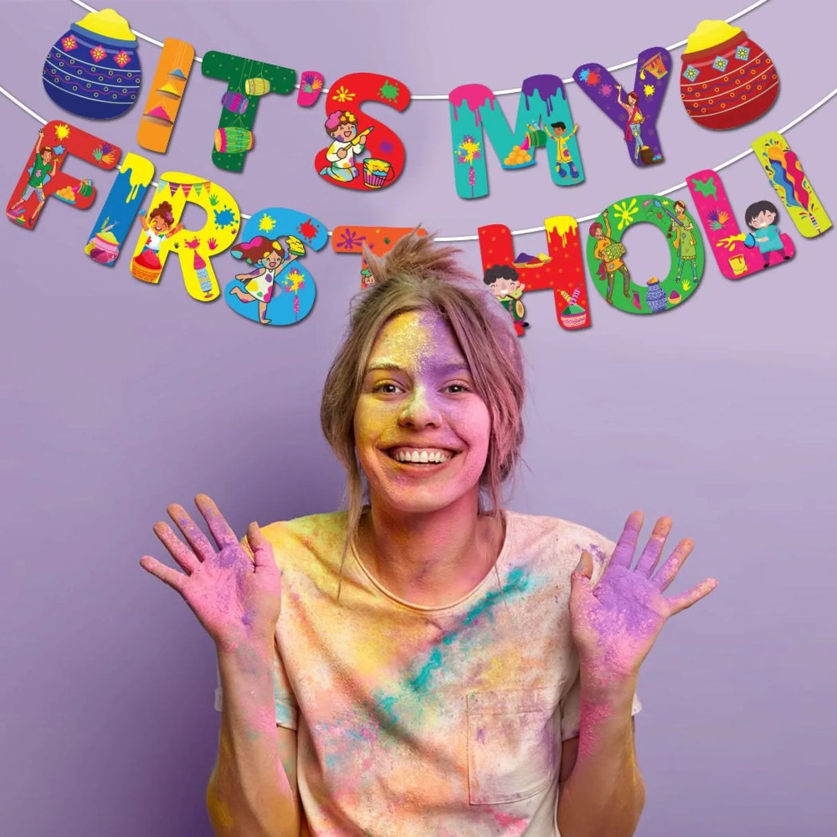 It’s my First Holi Banners Indian Festival Colorful Bunting Diy Festival of Colors Hindu Holi Decorations Home Indoor Outdoor Decoration Bollywood Party Supplies Home Decor Holi Ideas - LoveNspire