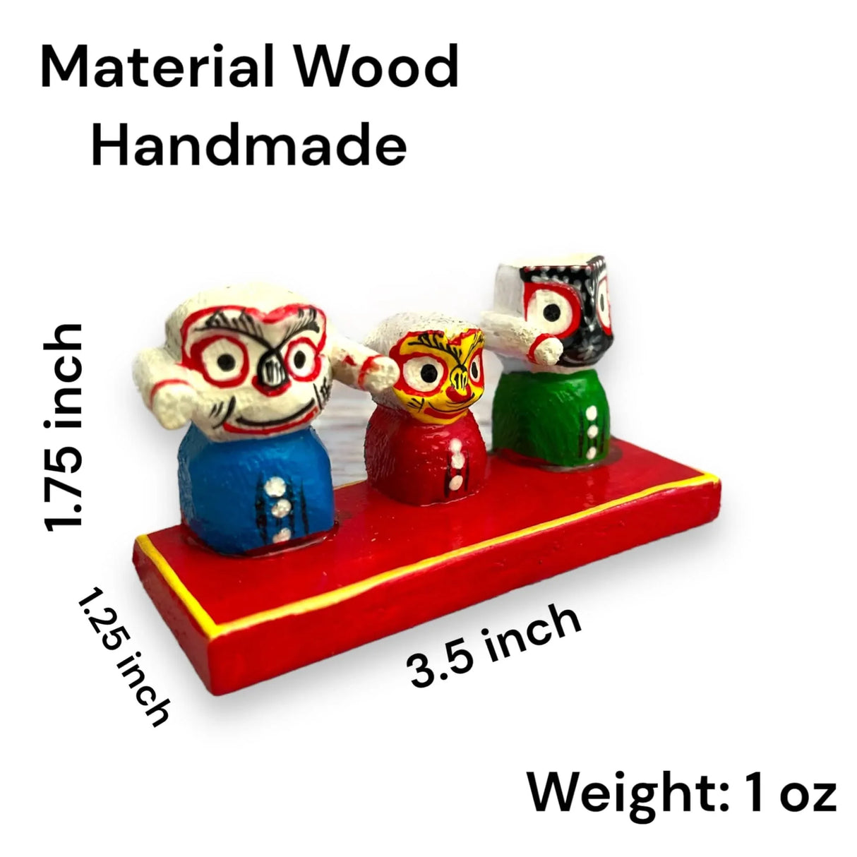 Lord Jagannath Balabhadra Subhadra Idol for Home Decor Car Dashboard Mandir Puja Office Table Showpiece - Gifting Item Navratri Golu Dolls - LoveNspire