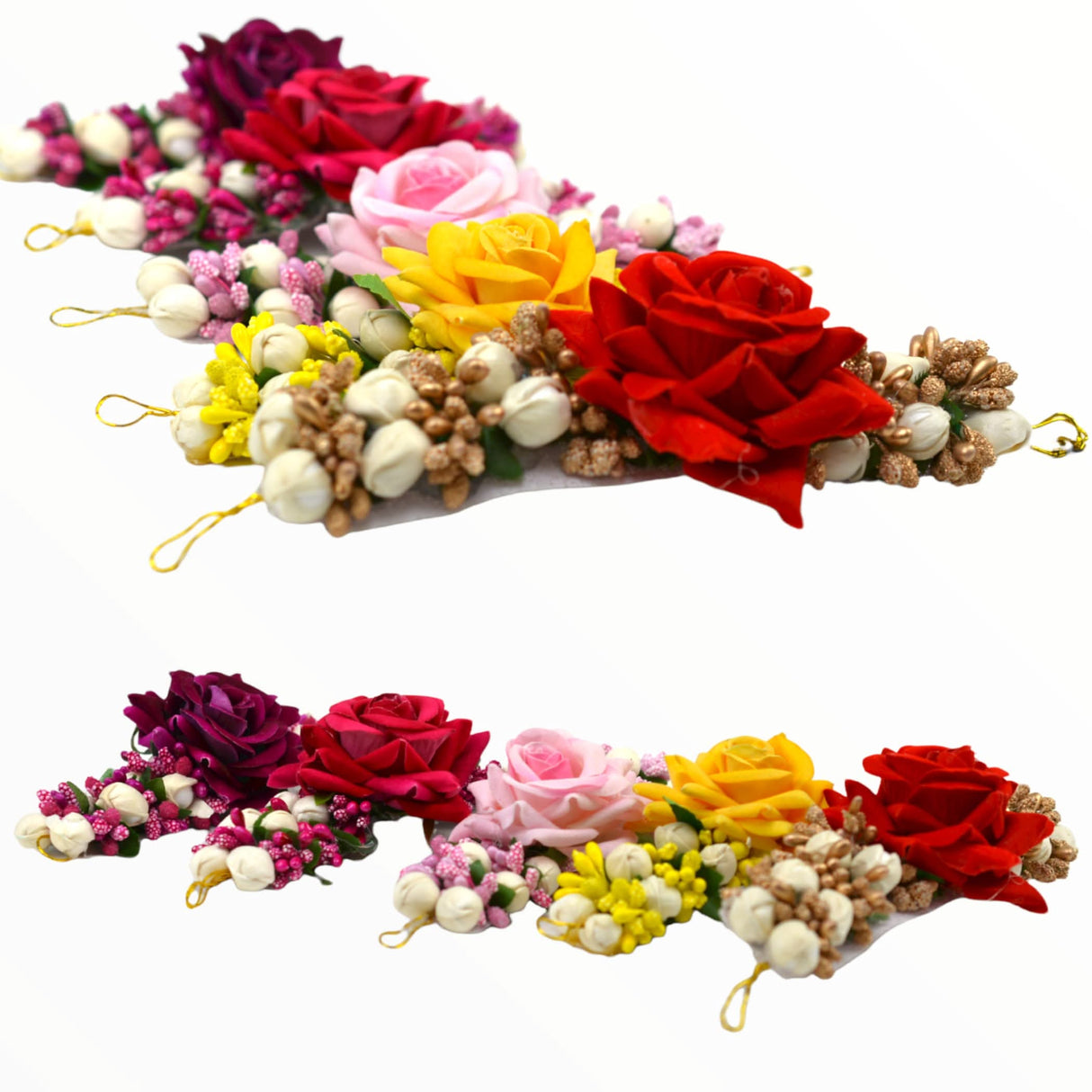 Jasmine Gajra Traditional Indian Hair Accessory Artificial Flower Jewelry Handmade Veni Tiara for Women Party Wear Bridal Mehndi Hair Bun Classical Dance Jewelry - LoveNspire