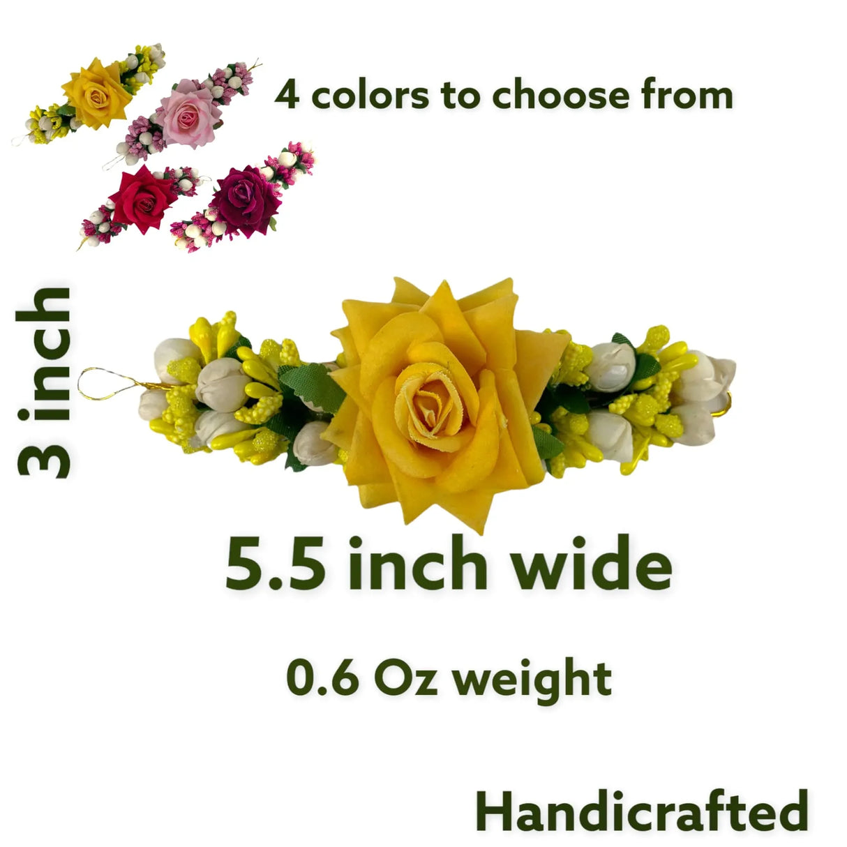 Jasmine Gajra Traditional Indian Hair Accessory Artificial Flower Jewelry Handmade Veni Tiara for Women Party Wear Bridal Mehndi Hair Bun Classical Dance Jewelry - LoveNspire