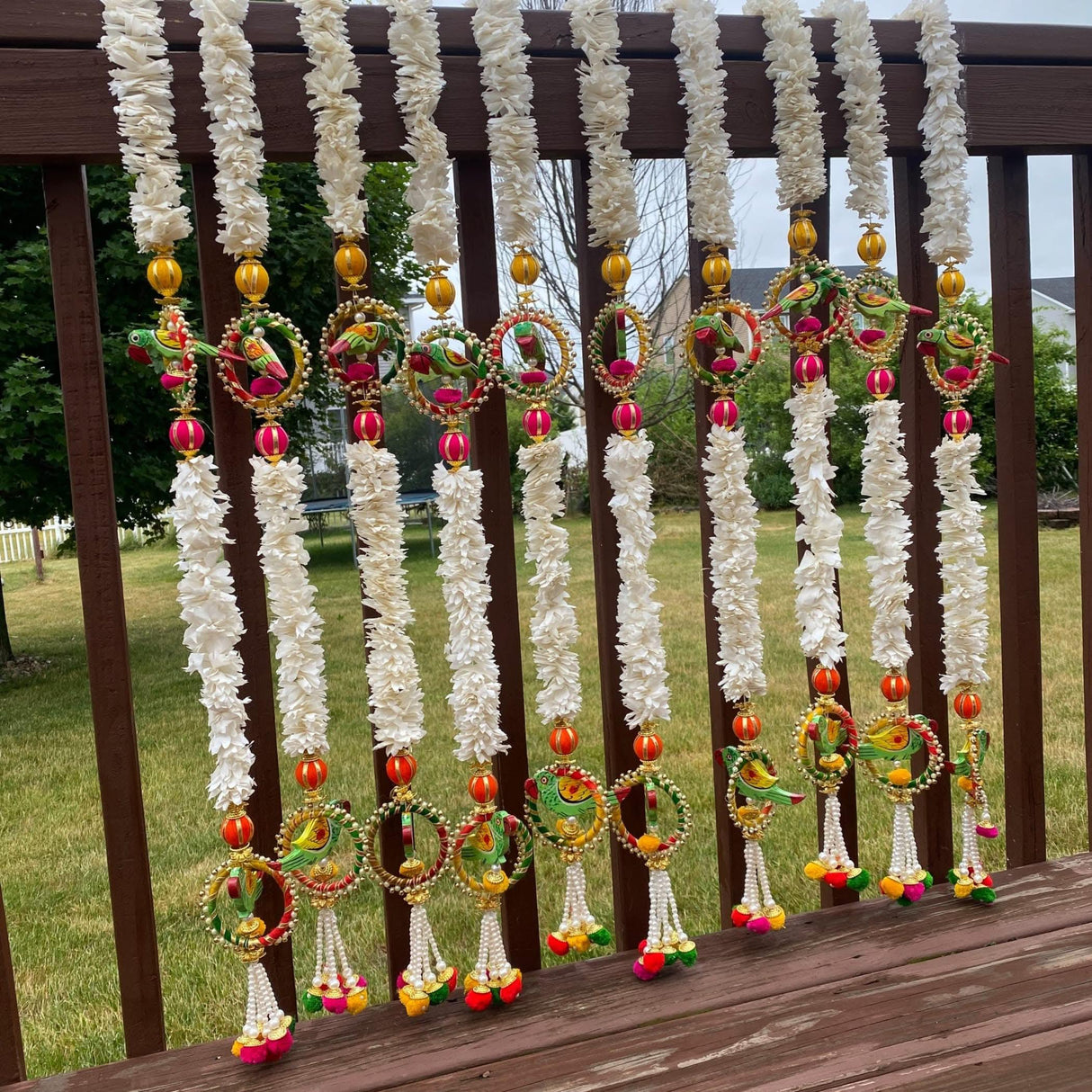 Jasmines Parrot Strings Artificial Floral Decor Indian Wedding Decor Garland for Decoration Strings with Pompom Diwali Pooja Backdrop Day of the Dead - LoveNspire