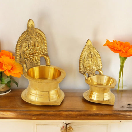 Kamakshi Deepam Brass Diya Kamatchi Vilakku Samai Ashta Lakshmi Oil Lamp Devi Maa Diwali Kamachi Diya Hindu Puja Religious Home Decor Pooja Lamp Indian Housewarming Wedding Return Gift Item - LoveNspire