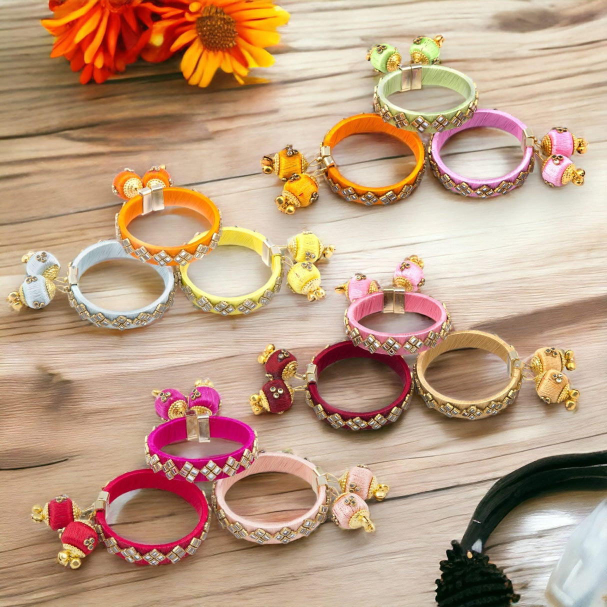 Karva Chauth Gift Hamper Navaratri Varalakshmi Vratham Karwachauth Teej Puja Housewarming Return Gifts - 925 Sterling Silver Toe Rings Pair Potli Bag Dupatta Bangle Bindi Mehndi Cone - LoveNspire