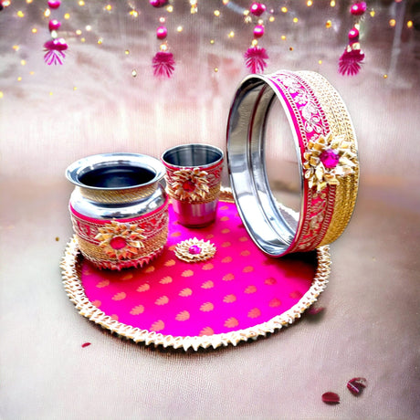 Karvachauth Thali, Karva Chauth Thali, Daughter in Law Gift, Gift for Daughter, Gift for Wife, Karwa Chauth Gift, Karwachoth, Puja Thali Set, Sargi Gift - LoveNspire