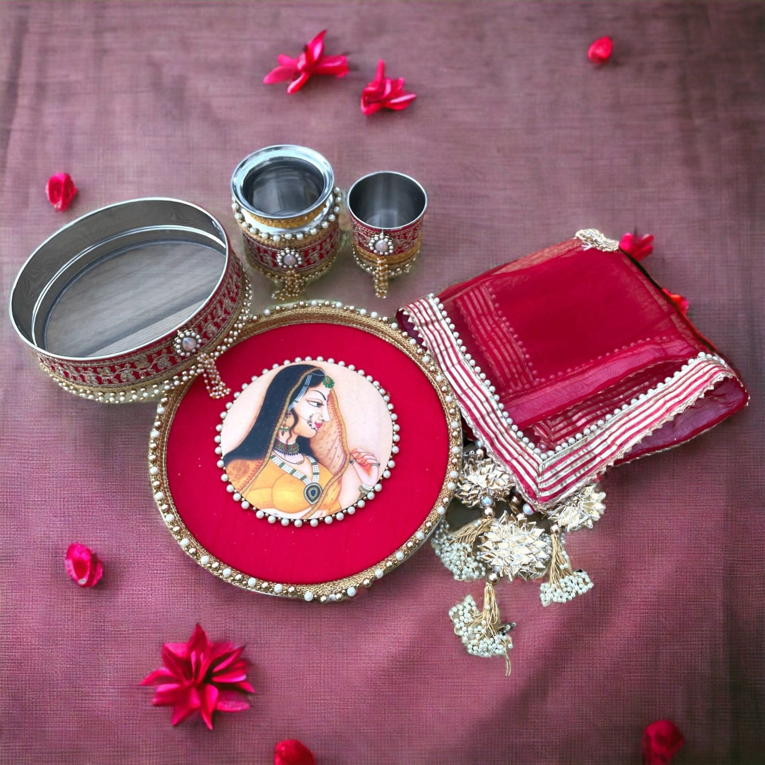 Karwa Chauth Thali, Karvachauth Thali, Daughter in Law Gift, Gift for Daughter, Gift for Wife, Karwa Chauth Gift, Karwachauth Thali, Karwachoth, Sargi Gift - LoveNspire