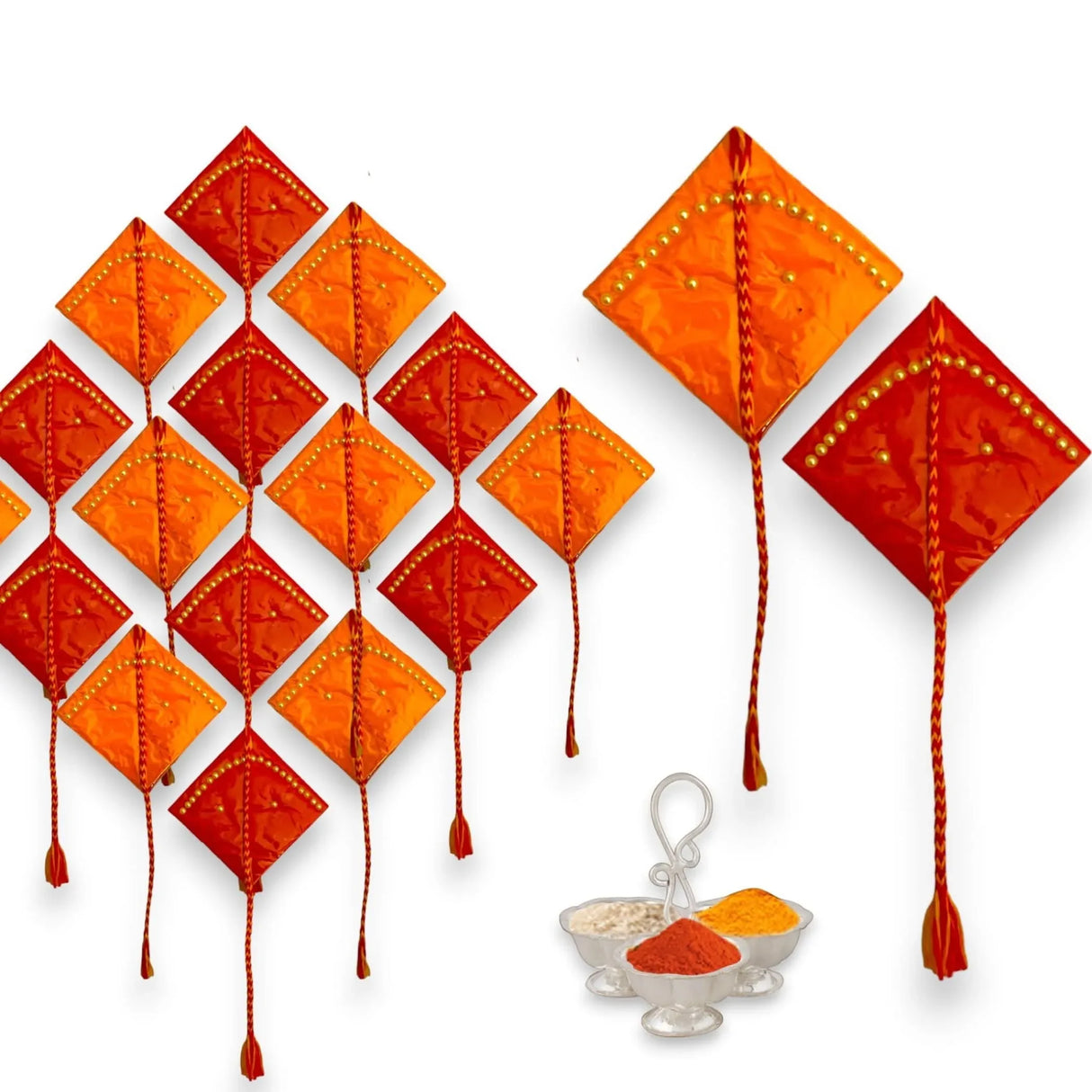 Haldi Kumkum Packets Bulk Kite Style Mini Packs Premium Sindoor and Turmeric Powder Combo - Hindu Thamboolam Set for Indian Wedding Havan Durga Puja Festive Essentials Return Gift - LoveNspire