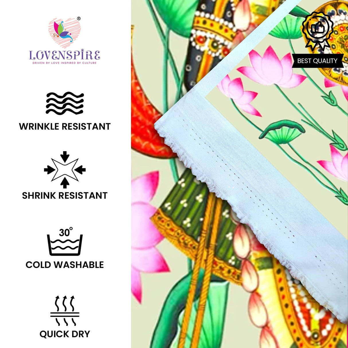 Krishna with Cow Backdrop Indian Traditional Cloth 5x8 Feet Backdrop Pooja Wall Decor Indian Wall Art Photo Decor Banner Indian Wedding Favor Decorative Pooja Cloth - LoveNspire