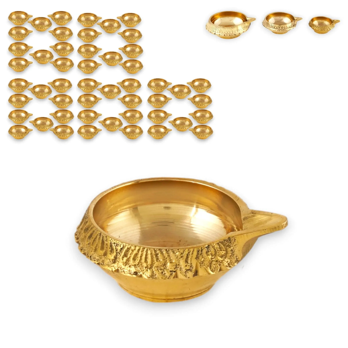 Kuber Brass Diya for Diwali Decoration Indian Oil Lamp Diyas for Puja Traditional Vilakku Deepam Home Temple Decor Hindu Pooja Religious Deepawali Housewarming Return Gifts - LoveNspire