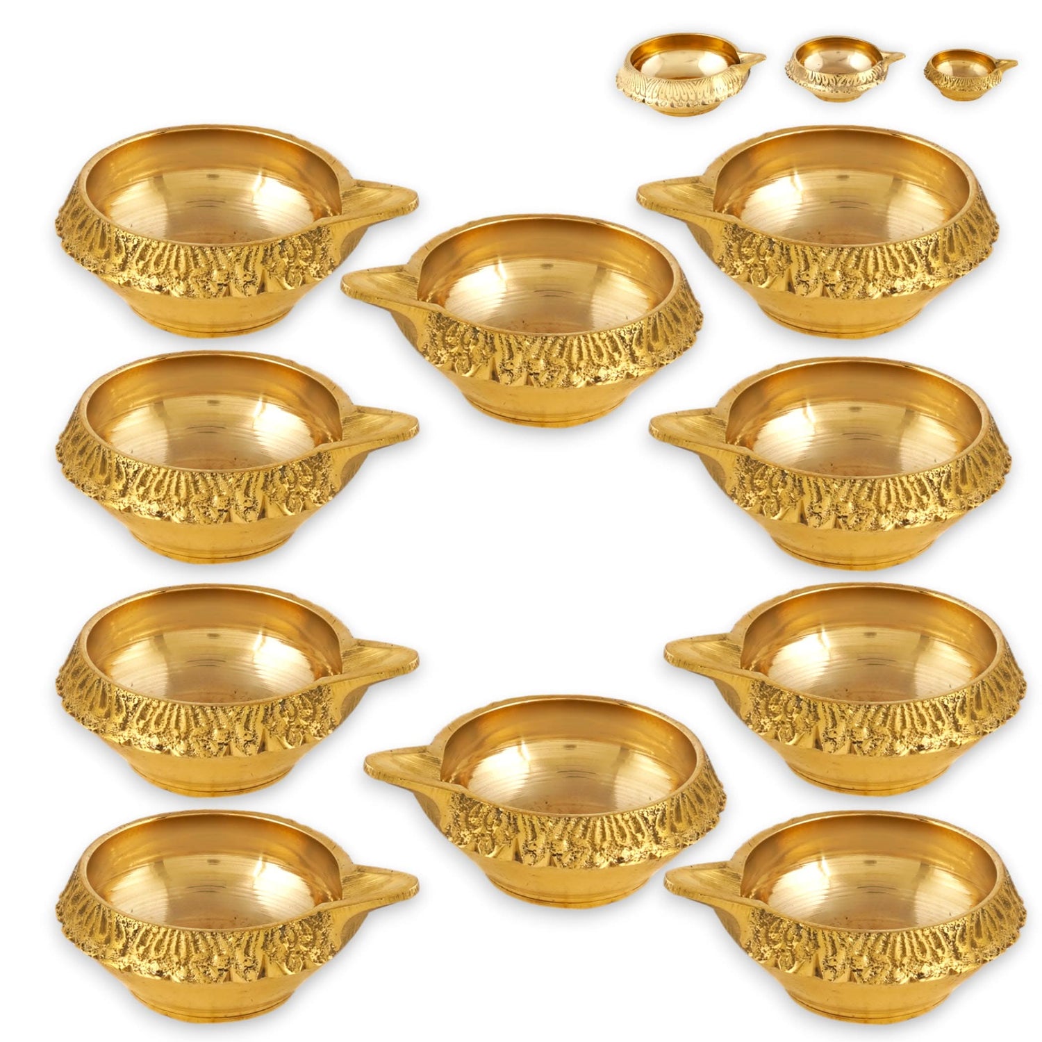 Kuber Brass Diya for Diwali Decoration Indian Oil Lamp Diyas for Puja Traditional Vilakku Deepam Home Temple Decor Hindu Pooja Religious Deepawali Housewarming Return Gifts - LoveNspire
