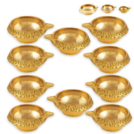 Kuber Brass Diya for Diwali Decoration Indian Oil Lamp Diyas for Puja Traditional Vilakku Deepam Home Temple Decor Hindu Pooja Religious Deepawali Housewarming Return Gifts - LoveNspire