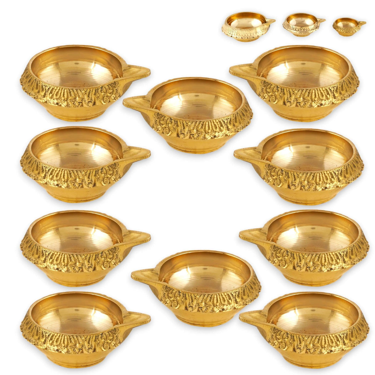 Kuber Brass Diya for Diwali Decoration Indian Oil Lamp Diyas for Puja Traditional Vilakku Deepam Home Temple Decor Hindu Pooja Religious Deepawali Housewarming Return Gifts - LoveNspire