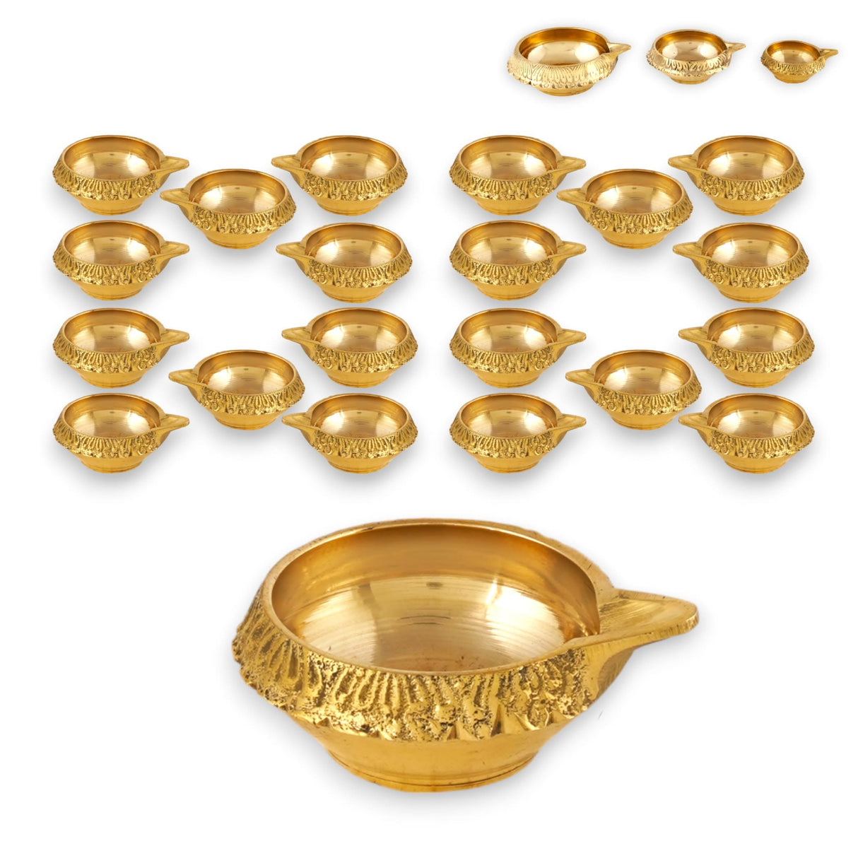 Kuber Brass Diya for Diwali Decoration Indian Oil Lamp Diyas for Puja Traditional Vilakku Deepam Home Temple Decor Hindu Pooja Religious Deepawali Housewarming Return Gifts - LoveNspire