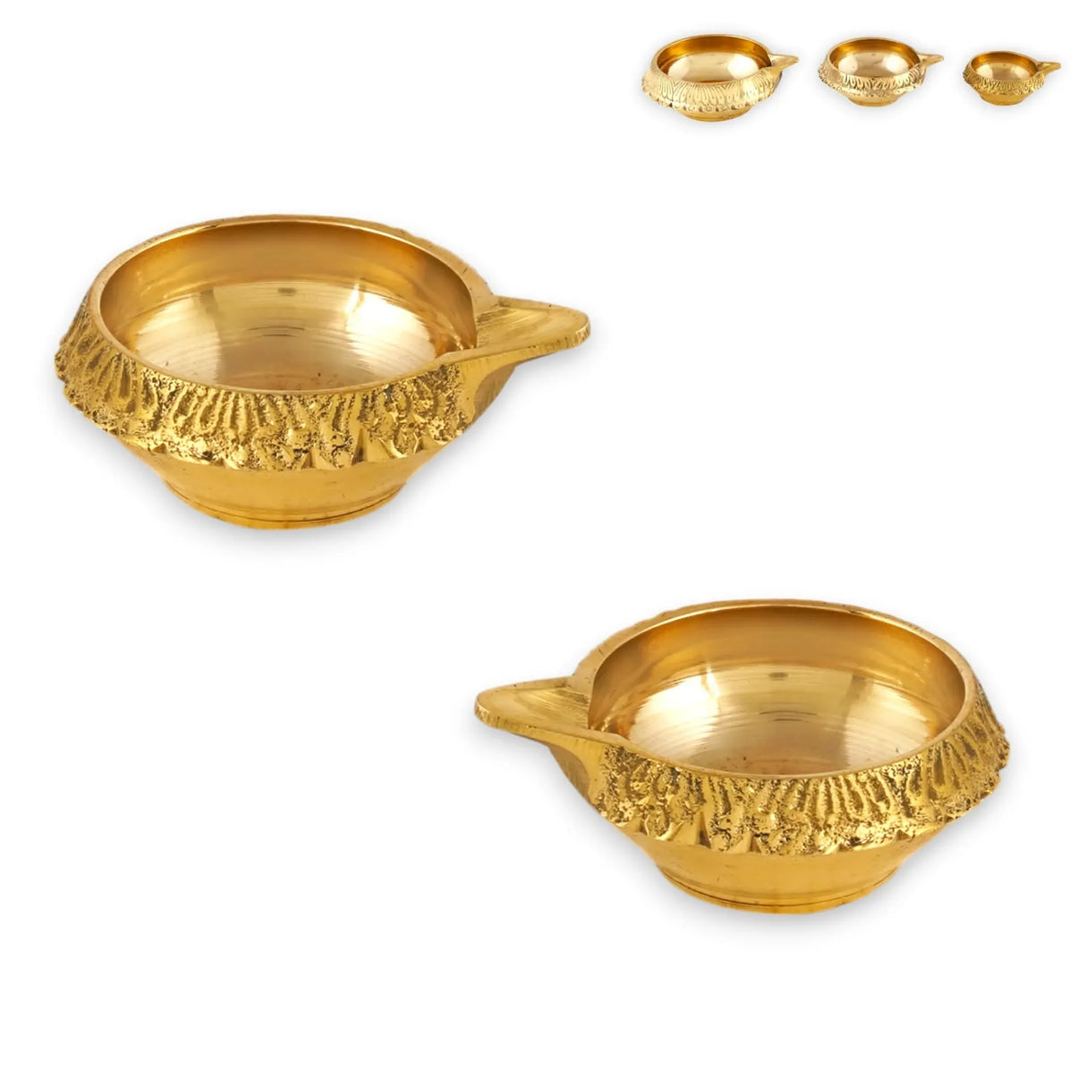 Kuber Brass Diya for Diwali Decoration Indian Oil Lamp Diyas for Puja Traditional Vilakku Deepam Home Temple Decor Hindu Pooja Religious Deepawali Housewarming Return Gifts - LoveNspire