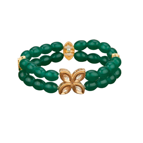 Antique Adjustable Bracelet with Gold Plating Bangle Bracelets for Women Gold and Kundan Bracelet Indian Fashion Jewelary Indian Favor for Mothers Day Valentines Anniversary - LoveNspire