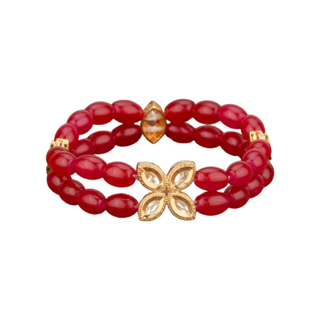 Antique Adjustable Bracelet with Gold Plating Bangle Bracelets for Women Gold and Kundan Bracelet Indian Fashion Jewelary Indian Favor for Mothers Day Valentines Anniversary - LoveNspire