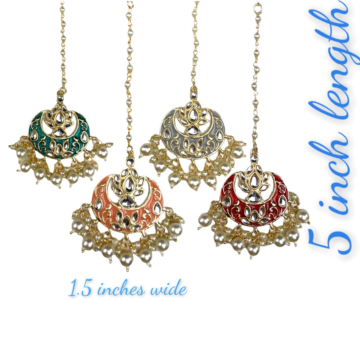 Kundan Chand Tikka with Gold Plating Indian Traditional Maang Tikka Pakistani, Indian Forehead Fashion Jewelry Matha Patti Designer Head Accessory Indian Wedding Gift for Her - LoveNspire