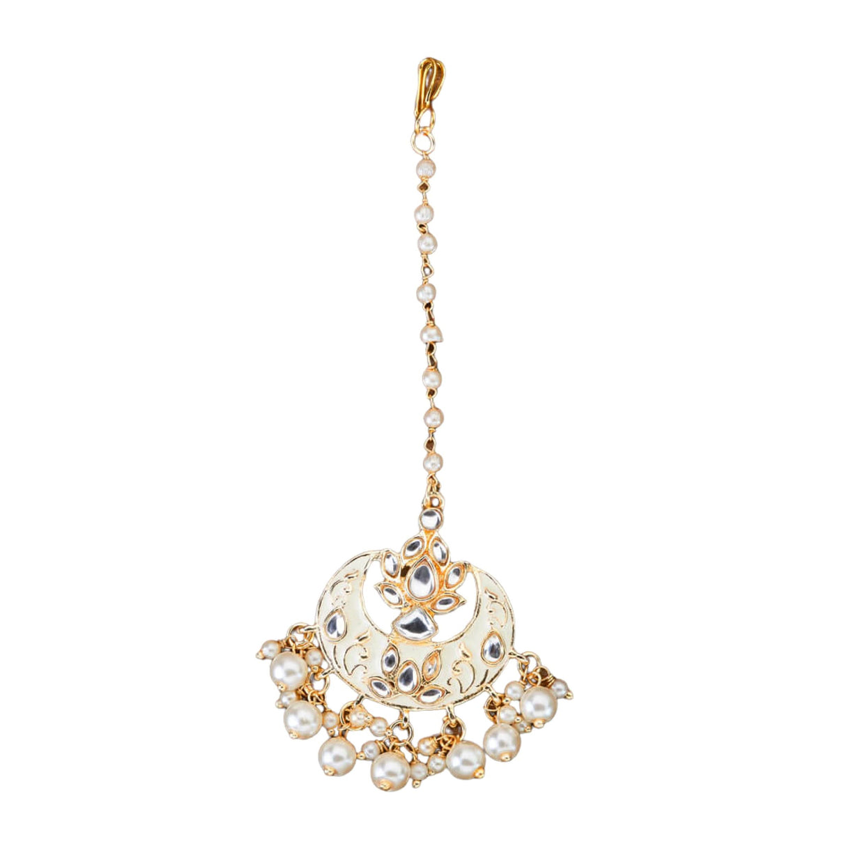 Kundan Chand Tikka with Gold Plating Indian Traditional Maang Tikka Pakistani, Indian Forehead Fashion Jewelry Matha Patti Designer Head Accessory Indian Wedding Gift for Her - LoveNspire