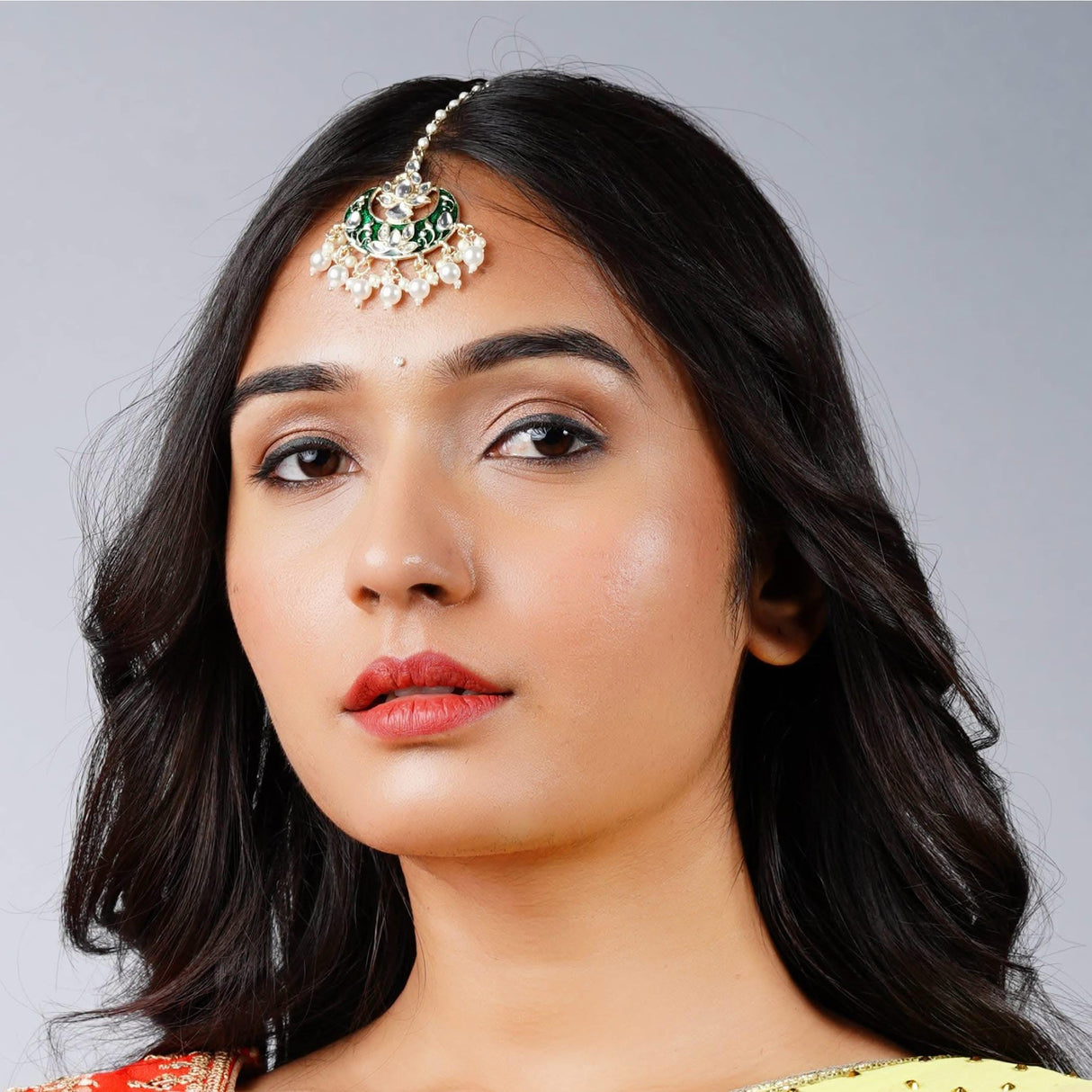 Kundan Chand Tikka with Gold Plating Indian Traditional Maang Tikka Pakistani, Indian Forehead Fashion Jewelry Matha Patti Designer Head Accessory Indian Wedding Gift for Her - LoveNspire