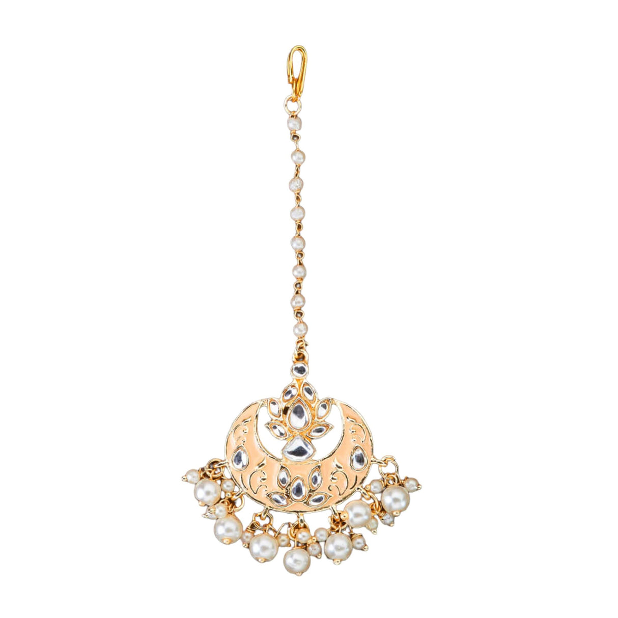 Kundan Chand Tikka with Gold Plating Indian Traditional Maang Tikka Pakistani, Indian Forehead Fashion Jewelry Matha Patti Designer Head Accessory Indian Wedding Gift for Her - LoveNspire