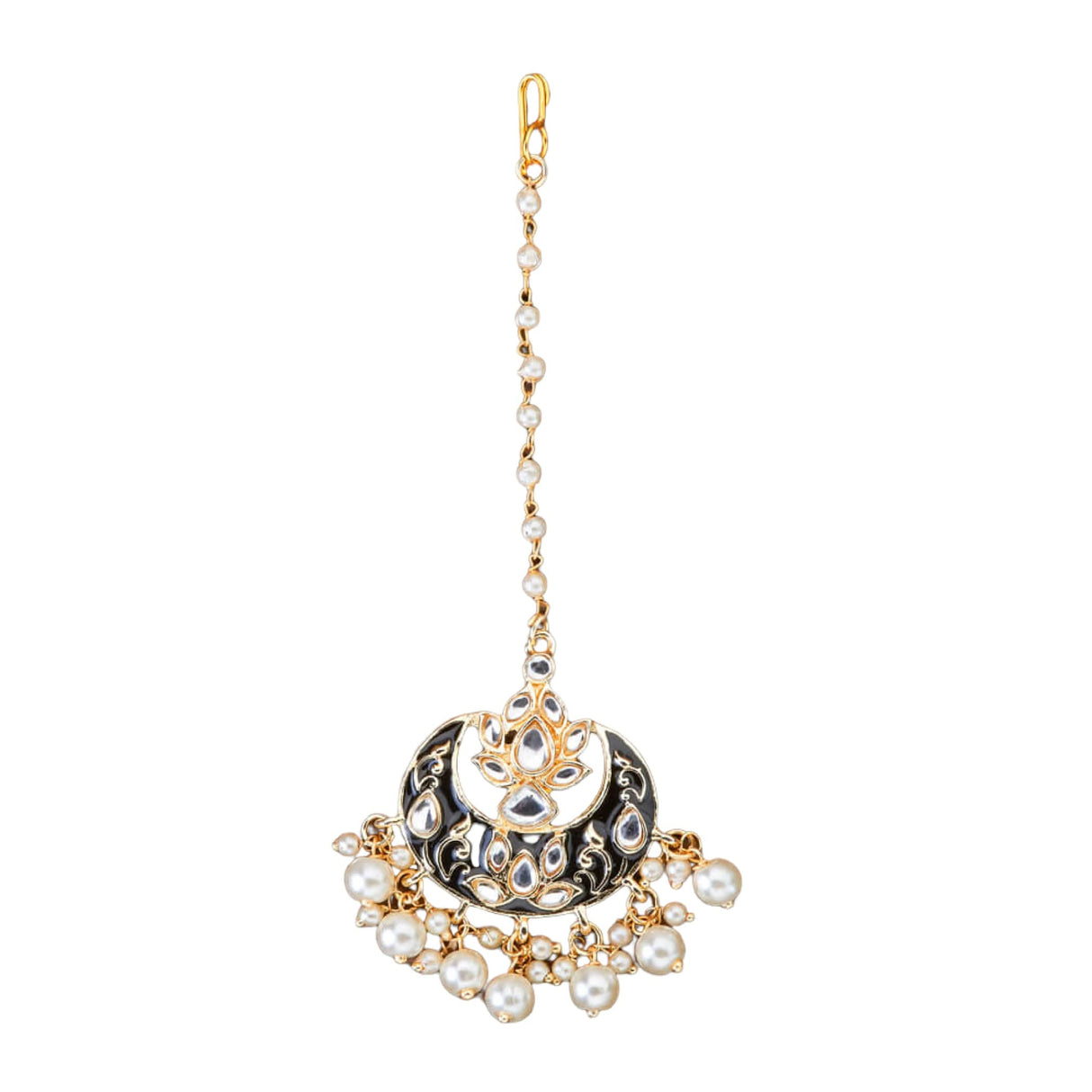 Kundan Chand Tikka with Gold Plating Indian Traditional Maang Tikka Pakistani, Indian Forehead Fashion Jewelry Matha Patti Designer Head Accessory Indian Wedding Gift for Her - LoveNspire