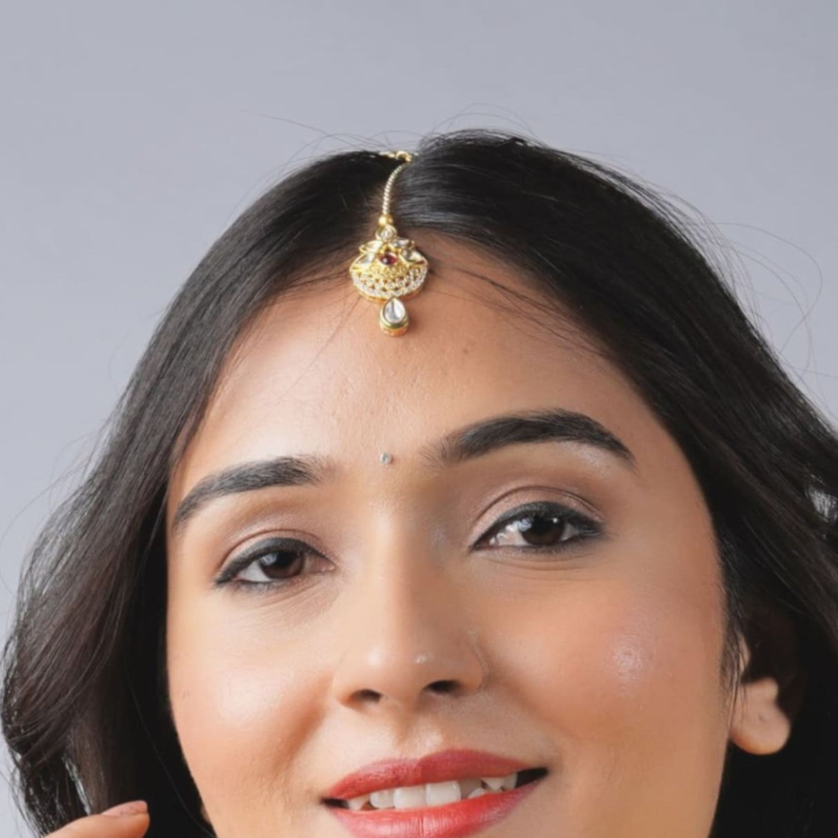 Kundan Work Maang Tikka Gold Plated Indian Women Forehead Jewelry Pakistani Punjabi Wedding Favor Designer Head Accessory Traditional Matha Patti Gift for Her - LoveNspire
