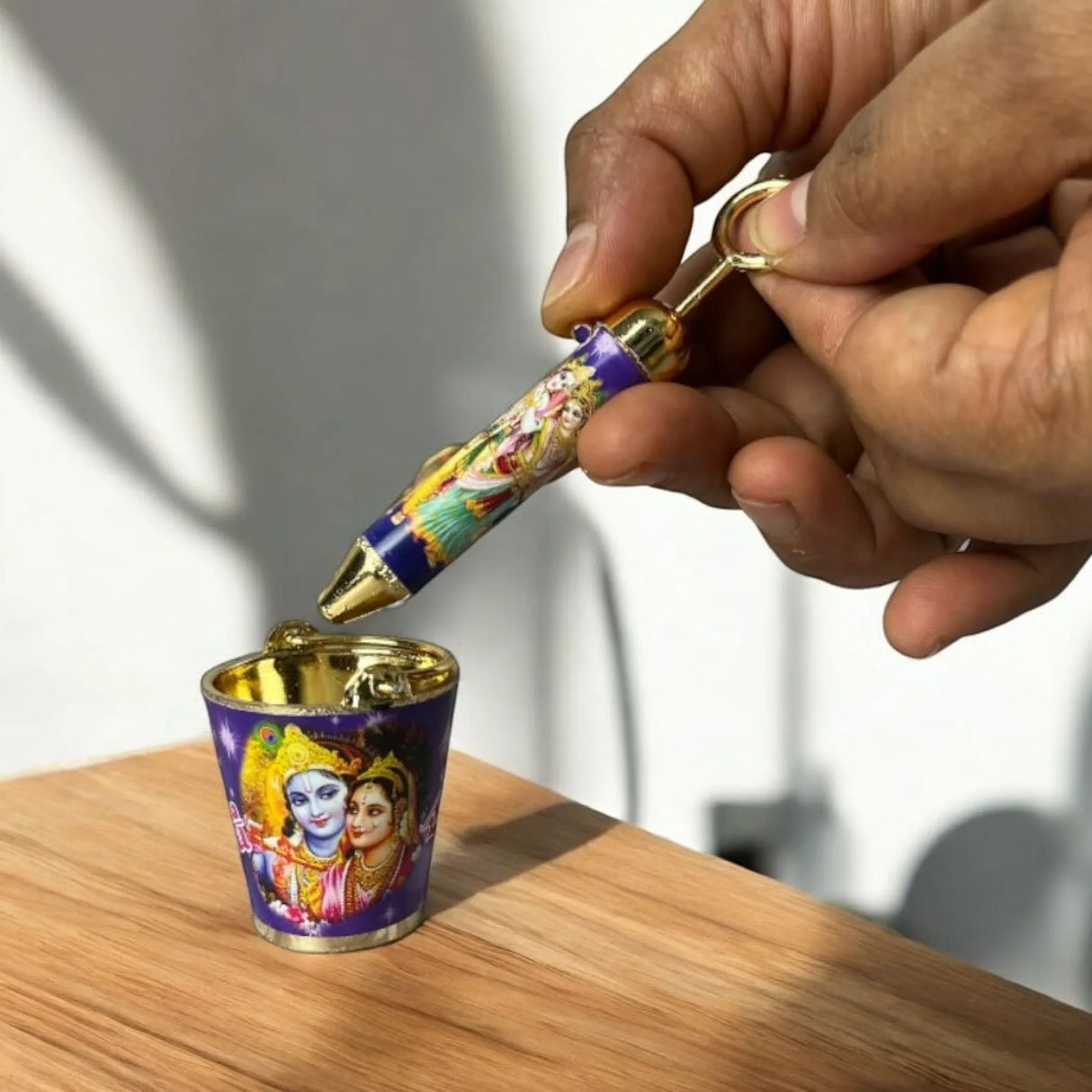 Laddu Gopal Pichkari Balti Set for Holi Festival Radha Krishna Printed Bucket Pickari for Laddu Gopal Ji Holi Acrylic Balti Pichkari Lord Krishna Toys Holi Puja Favors Babyshower Gifts - LoveNspire